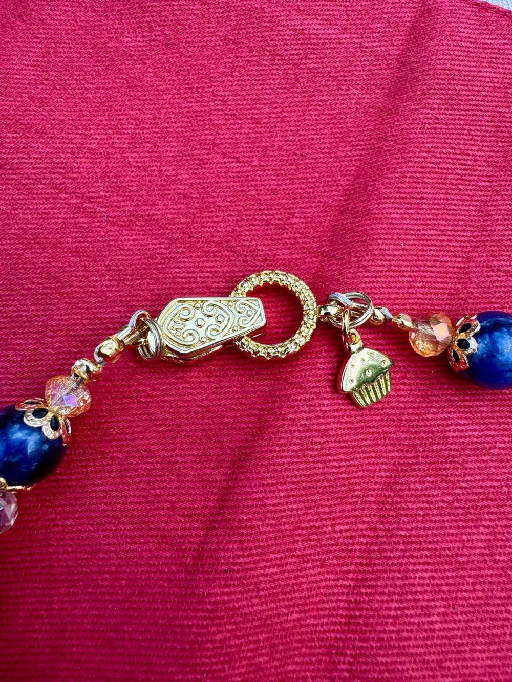 Artisan Cinnabar & Cloisonné Horse with Sodalite & Crackle Glass Beaded Set 🧁 - Picture 6 of 11